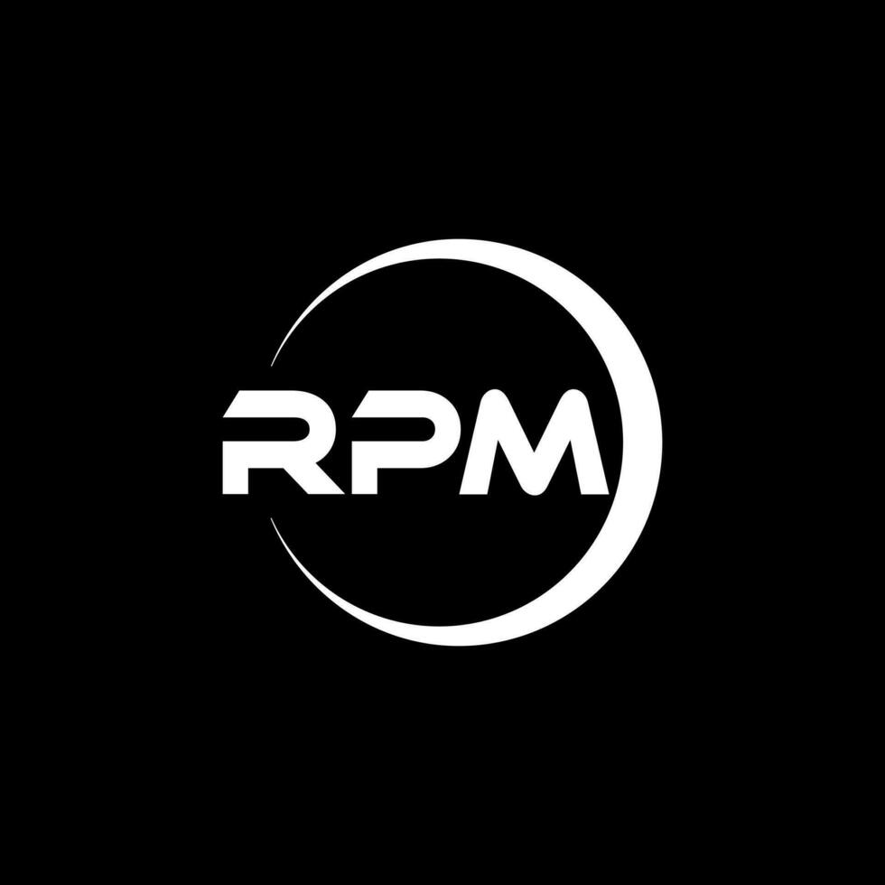 rpm lettera logo disegno, ispirazione per un' unico identità. moderno eleganza e creativo design. filigrana il tuo successo con il Impressionante Questo logo. vettore