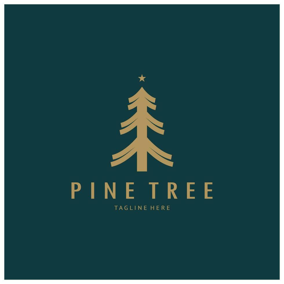 semplice pino o abete albero logo,sempreverde.per pino foresta, avventurieri, campeggio, natura, distintivi e affari.vettore vettore