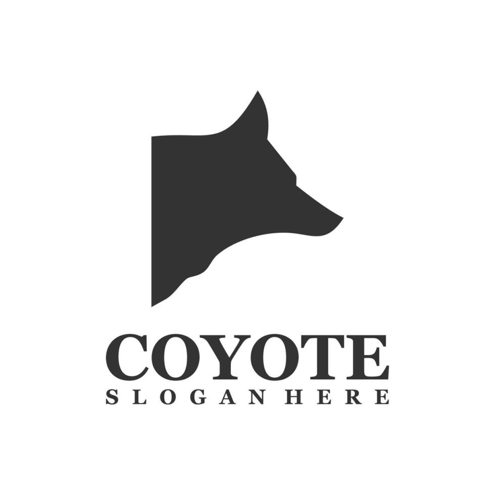 lupo testa logo design vettore. coyote logo design modello illustrazione vettore