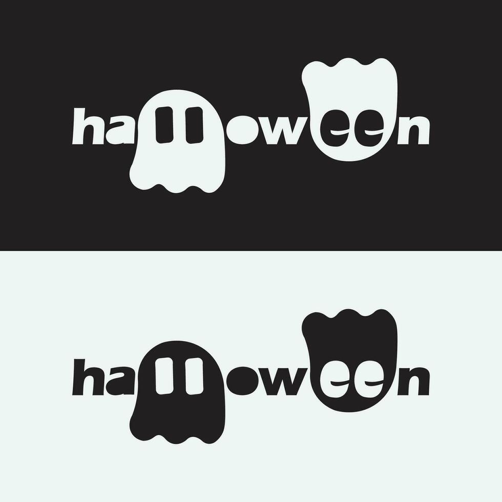 Halloween logo icona design ispirazione con fantasma vettore illustrazione