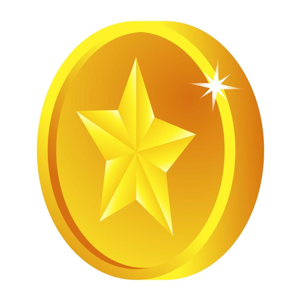 moneta stella d'oro vettore