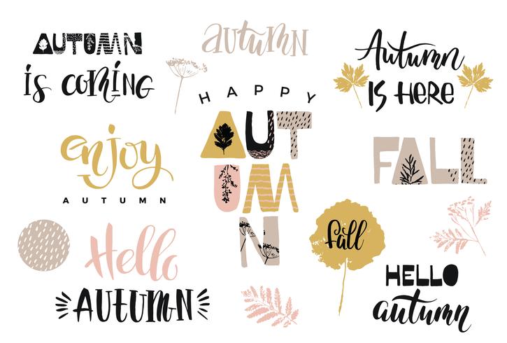 Autunno. Disegno vettoriale lettering