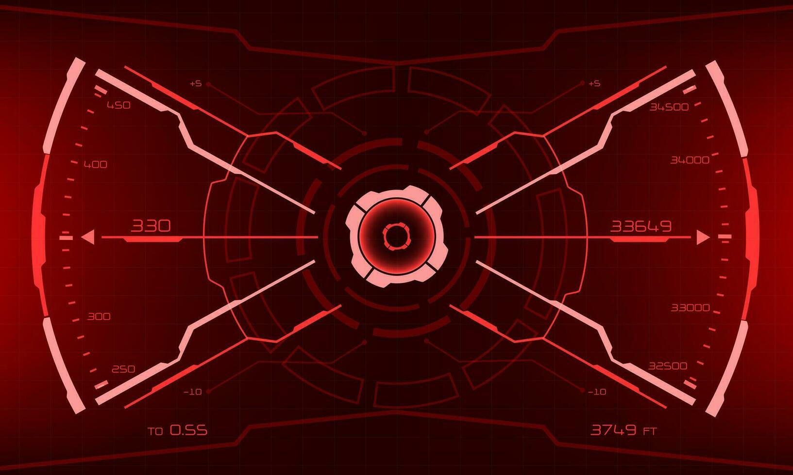 hud fantascienza interfaccia schermo Visualizza rosso geometrico design virtuale la realtà futuristico tecnologia creativo Schermo vettore