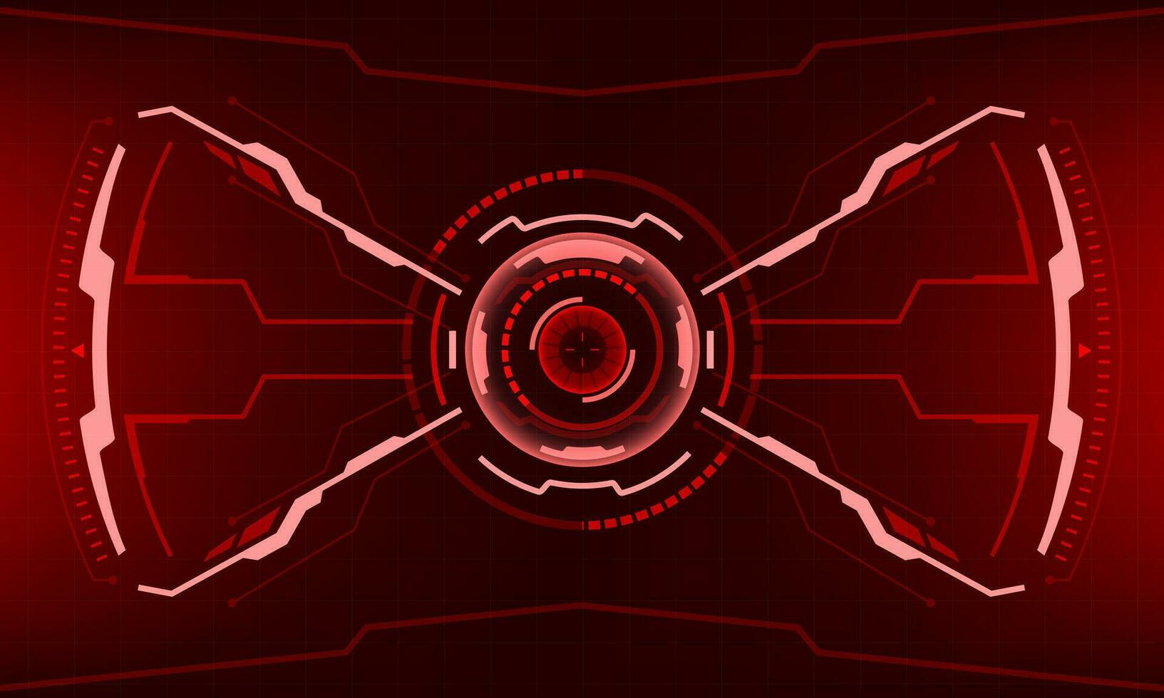 hud fantascienza interfaccia schermo Visualizza rosso geometrico design virtuale la realtà futuristico tecnologia creativo Schermo vettore