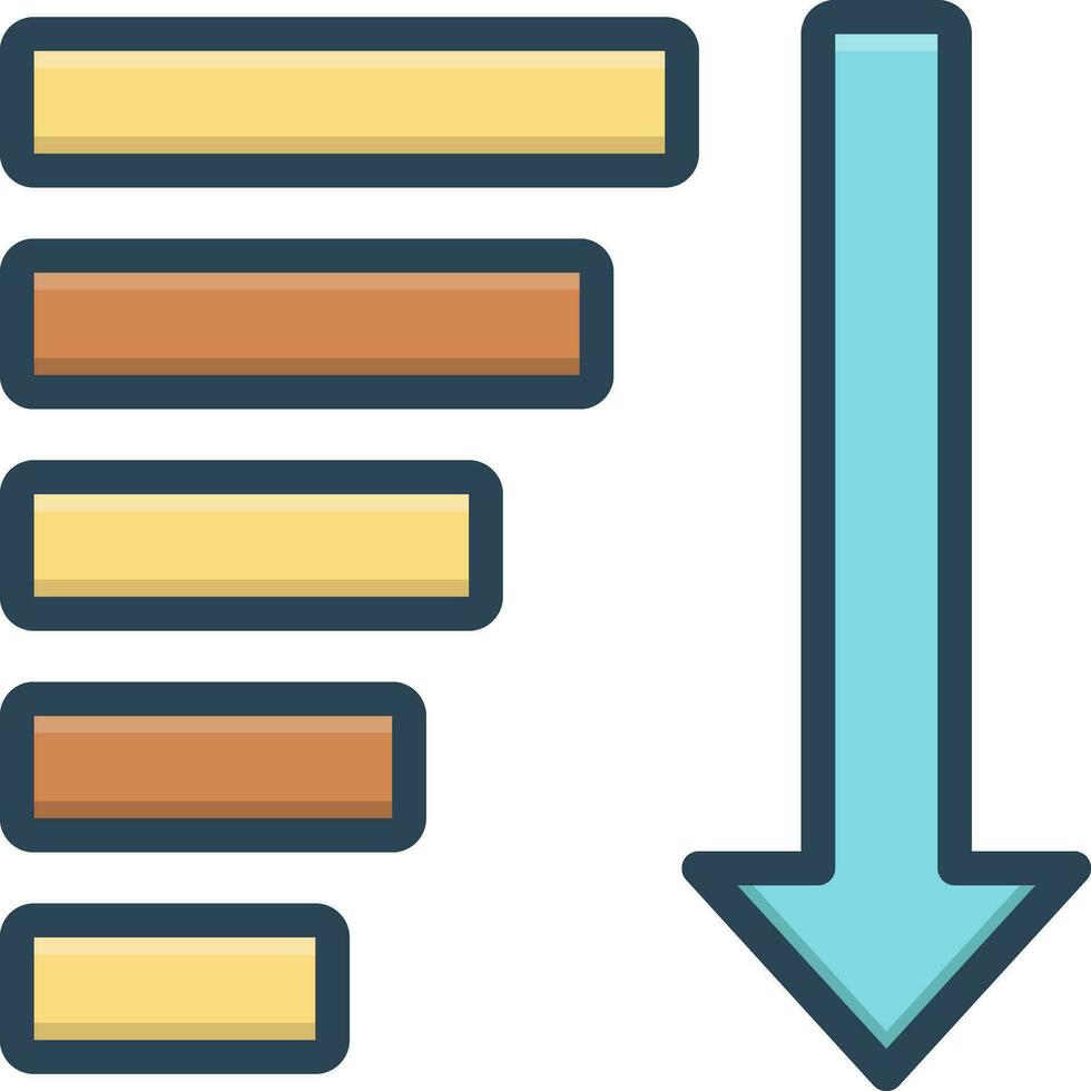 colore icona per discendente vettore