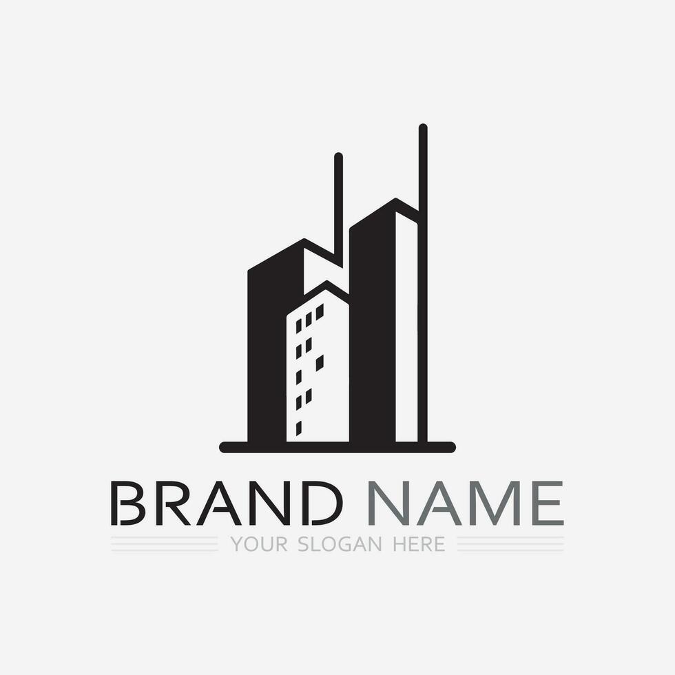 edificio logo vettore illustrazione design, reale tenuta logo modello, logo simbolo icona