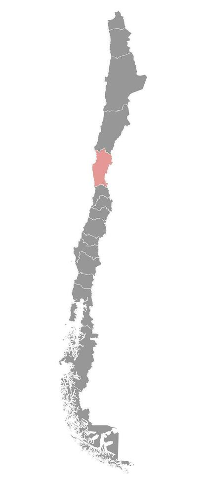 coquimbo regione carta geografica, amministrativo divisione di chile. vettore