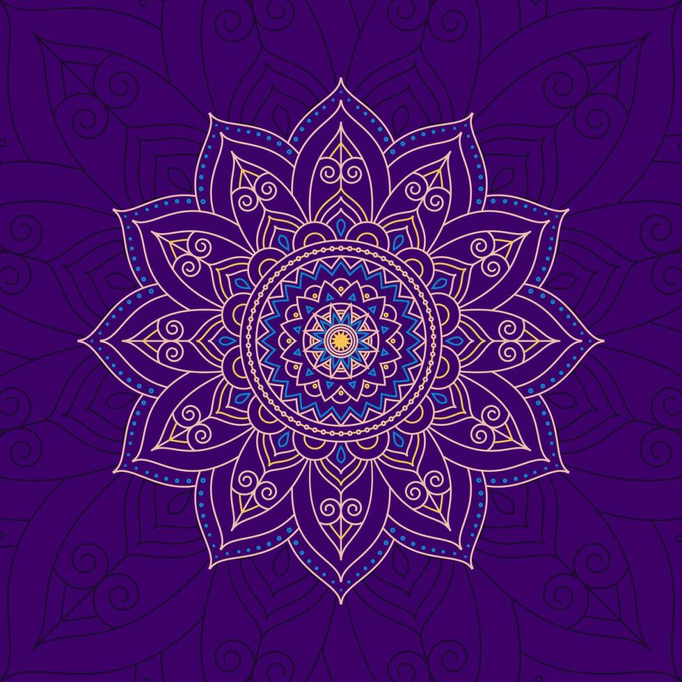 arrotondato e lussuoso loto linea mandala clipart forma vettore design