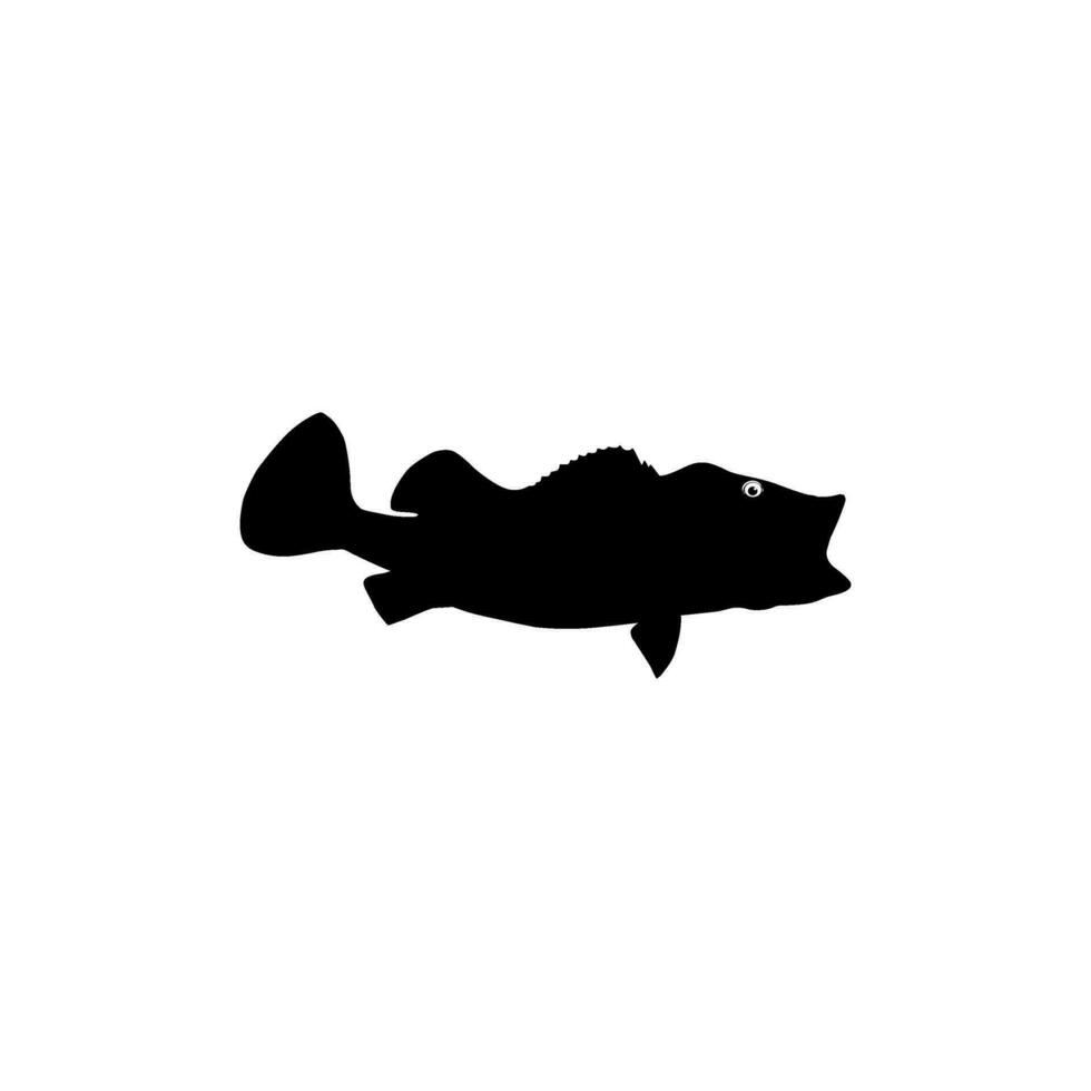 basso pesce silhouette, può uso per arte illustrazione, logo grammo, pittogramma, mascotte, sito web, o grafico design elemento. vettore illustrazione