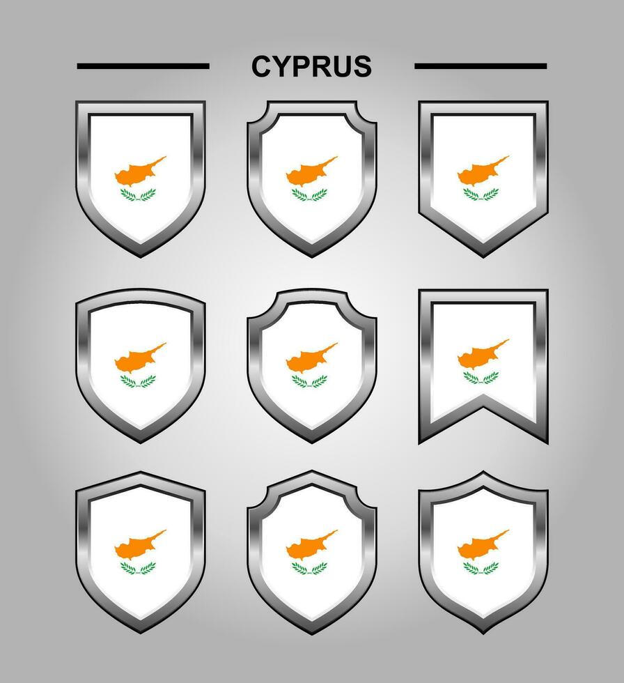 Cipro nazionale emblemi bandiera con lusso scudo vettore