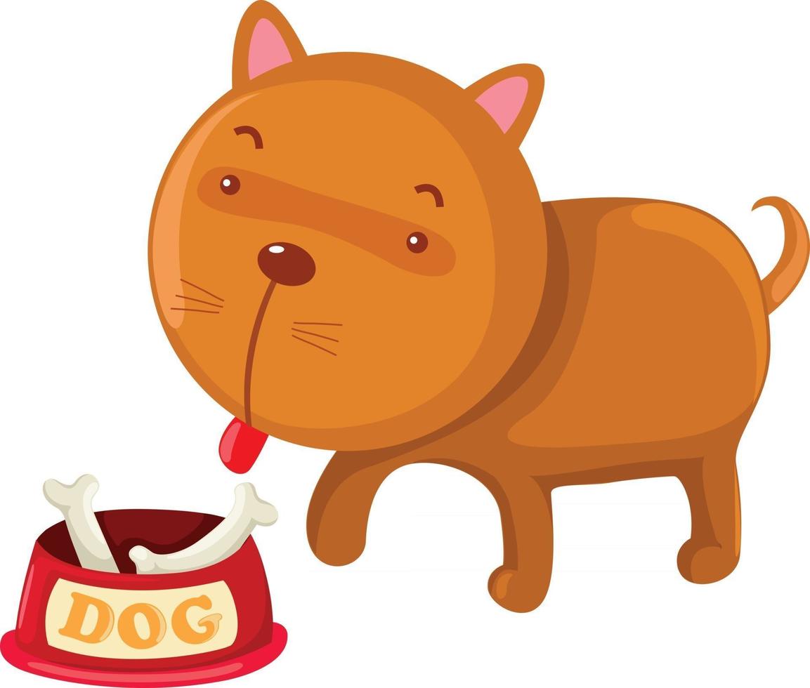 illustrazione del cane affamato isolato isolated vettore