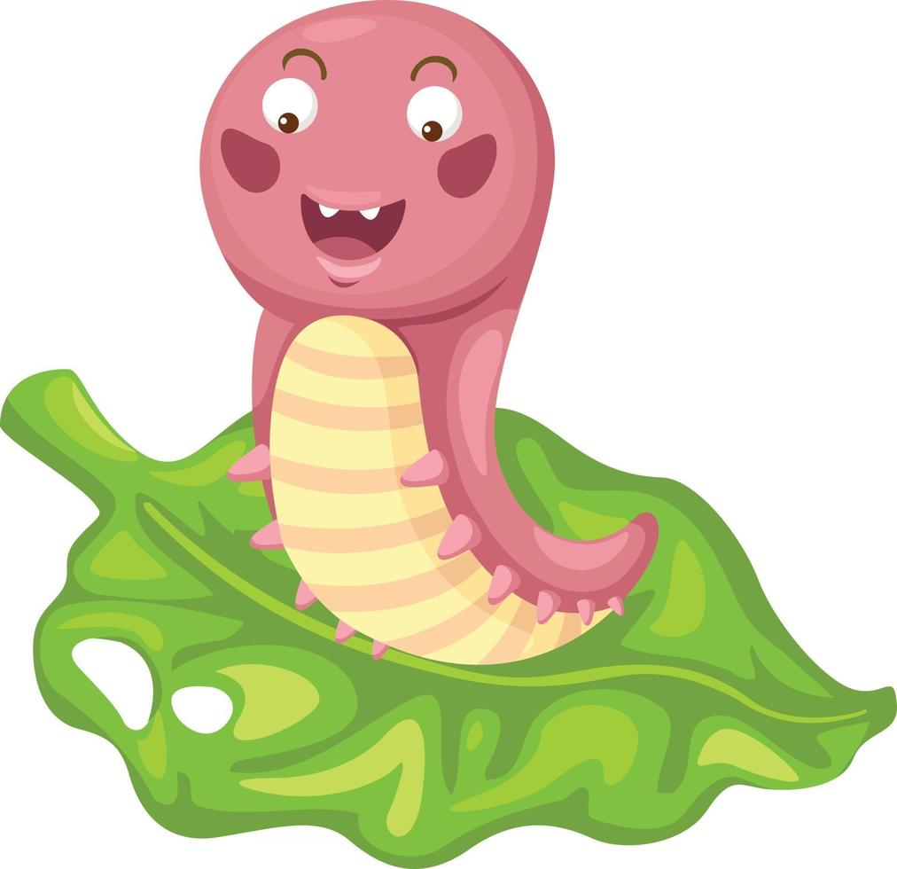 illustrazione di un verme cartone animato isolato vettore