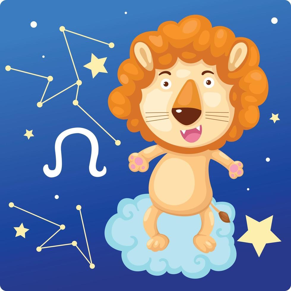 segni zodiacali - illustrazione del leone vettore