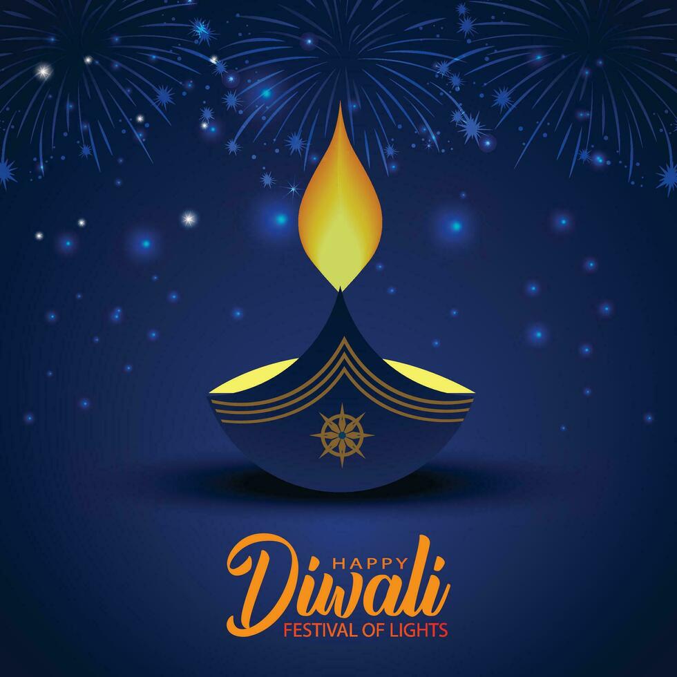 contento Diwali illustrazione sfondo design. vettore