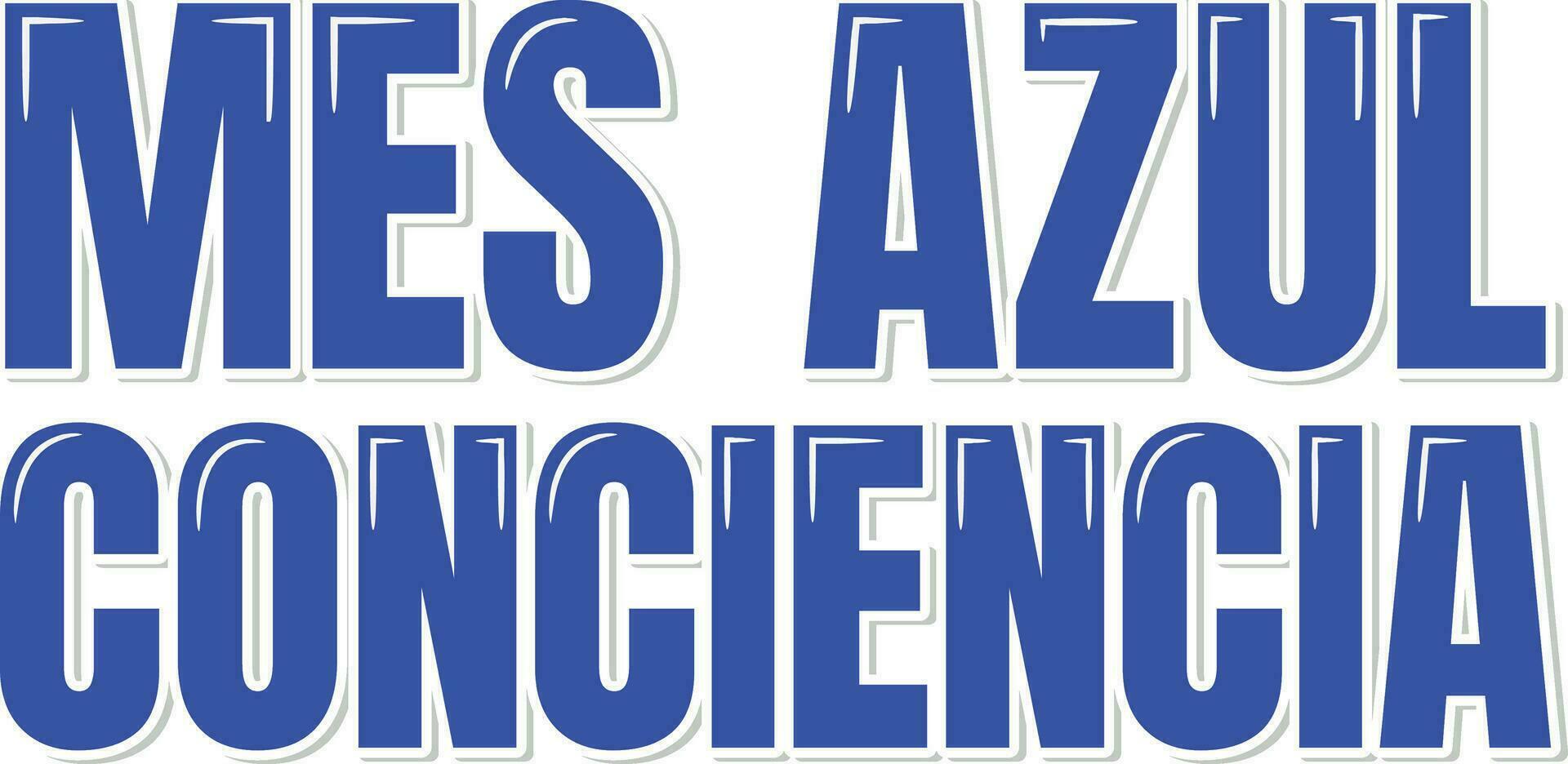 noviembre Azul consapevolezza lettering vettore