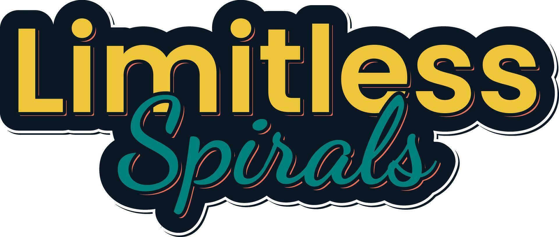 senza limiti spirali lettering vettore design