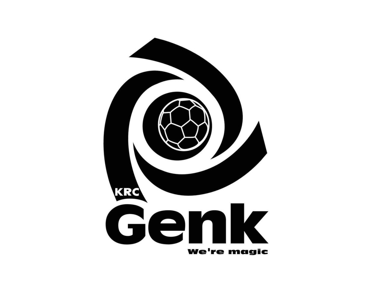 krc genk club logo simbolo nero Belgio lega calcio astratto design vettore illustrazione