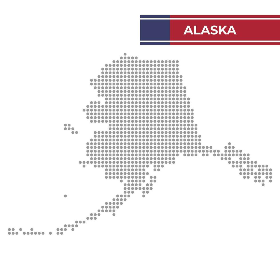 tratteggiata carta geografica di alaska stato vettore