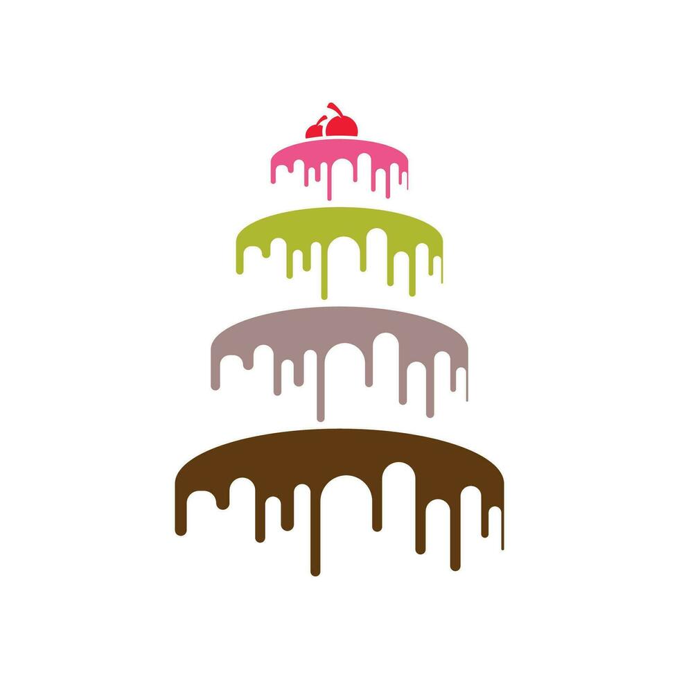 dolce torta modello logo design vettore illustrazione