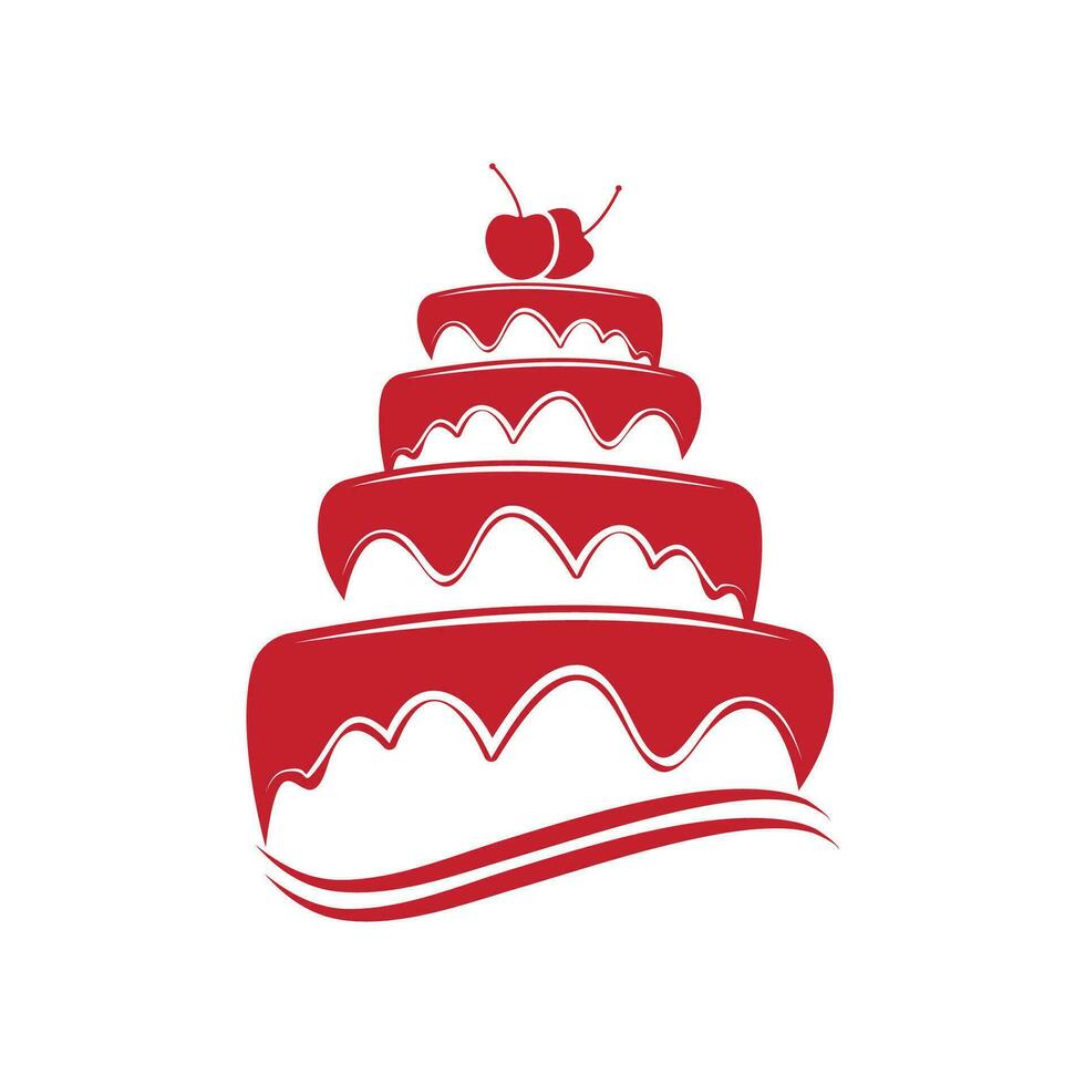 dolce torta modello logo design vettore illustrazione