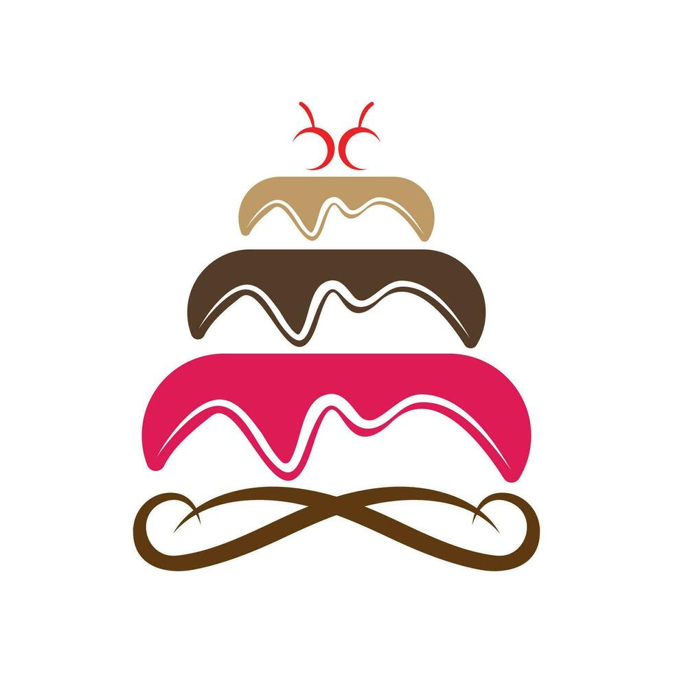 dolce torta modello logo design vettore illustrazione