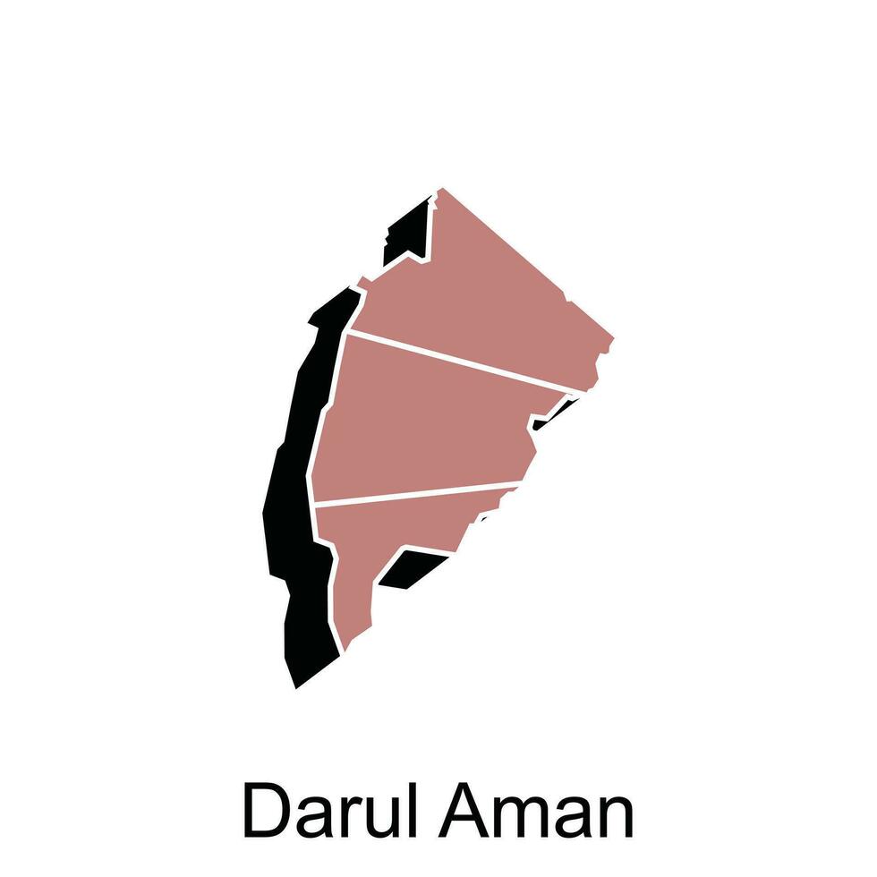 carta geografica di darul un uomo città. vettore carta geografica Provincia di Aceh design modello con schema grafico schizzo stile isolato su bianca sfondo