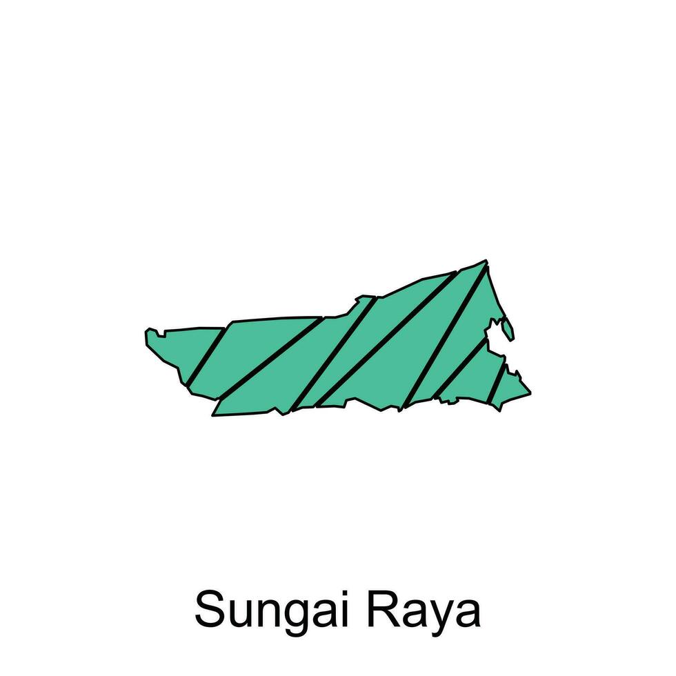 carta geografica di sungai raya città illustrazione design modello, adatto per il tuo azienda vettore