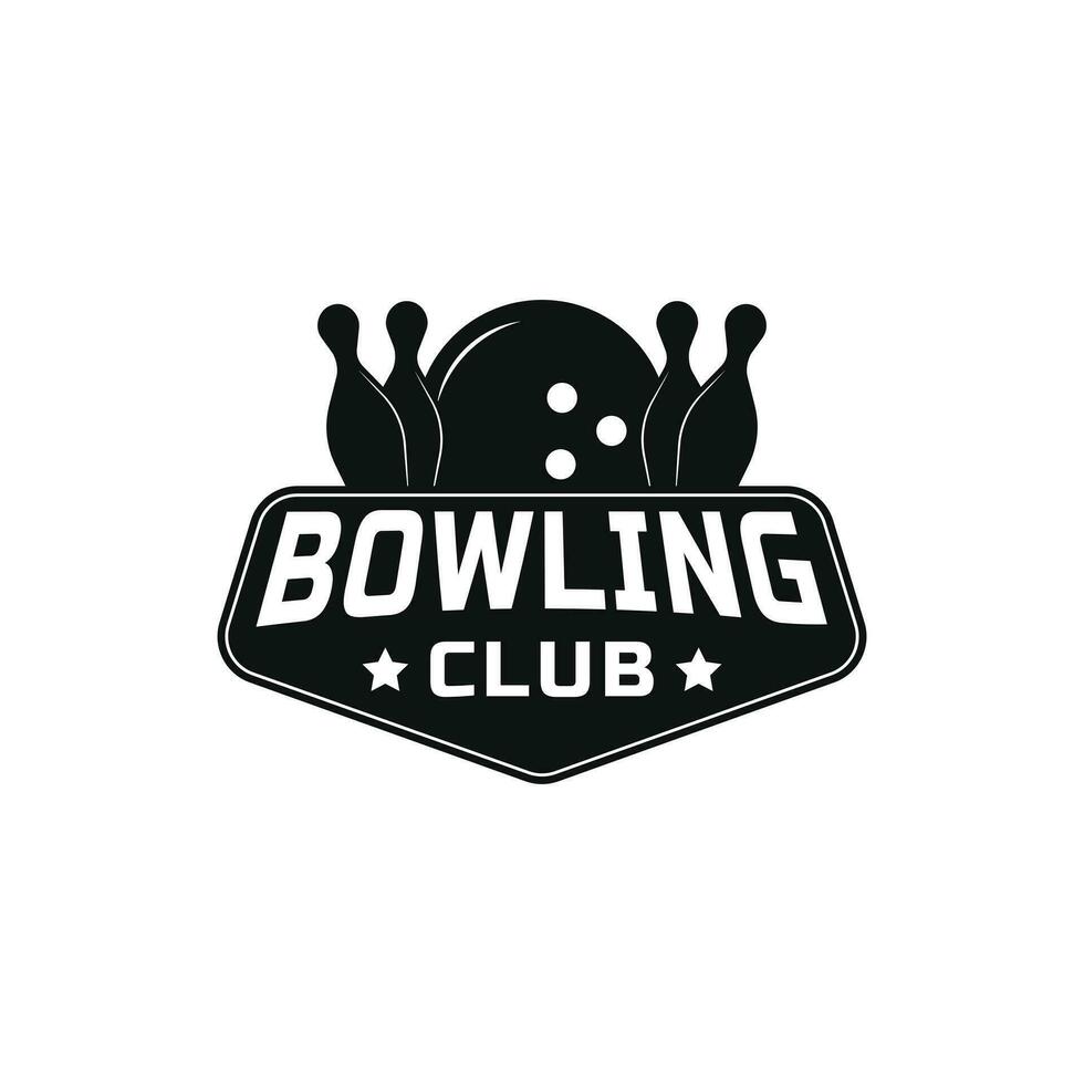 bowling palla logo design Vintage ▾ retrò stile vettore