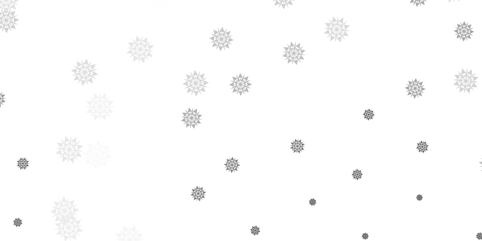 modello vettoriale grigio chiaro con fiocchi di neve colorati.