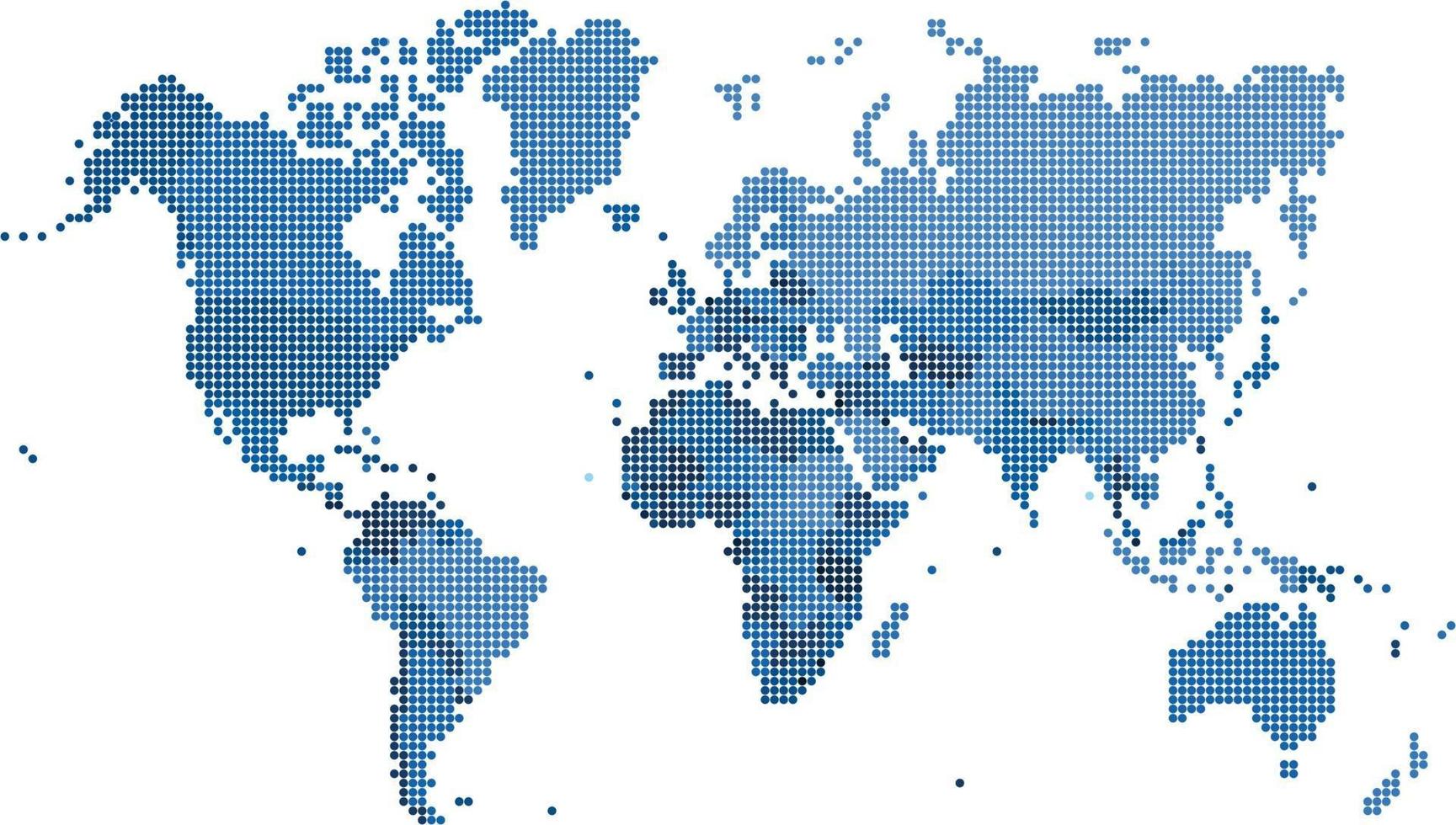 mappa del mondo a punti su sfondo bianco vettore