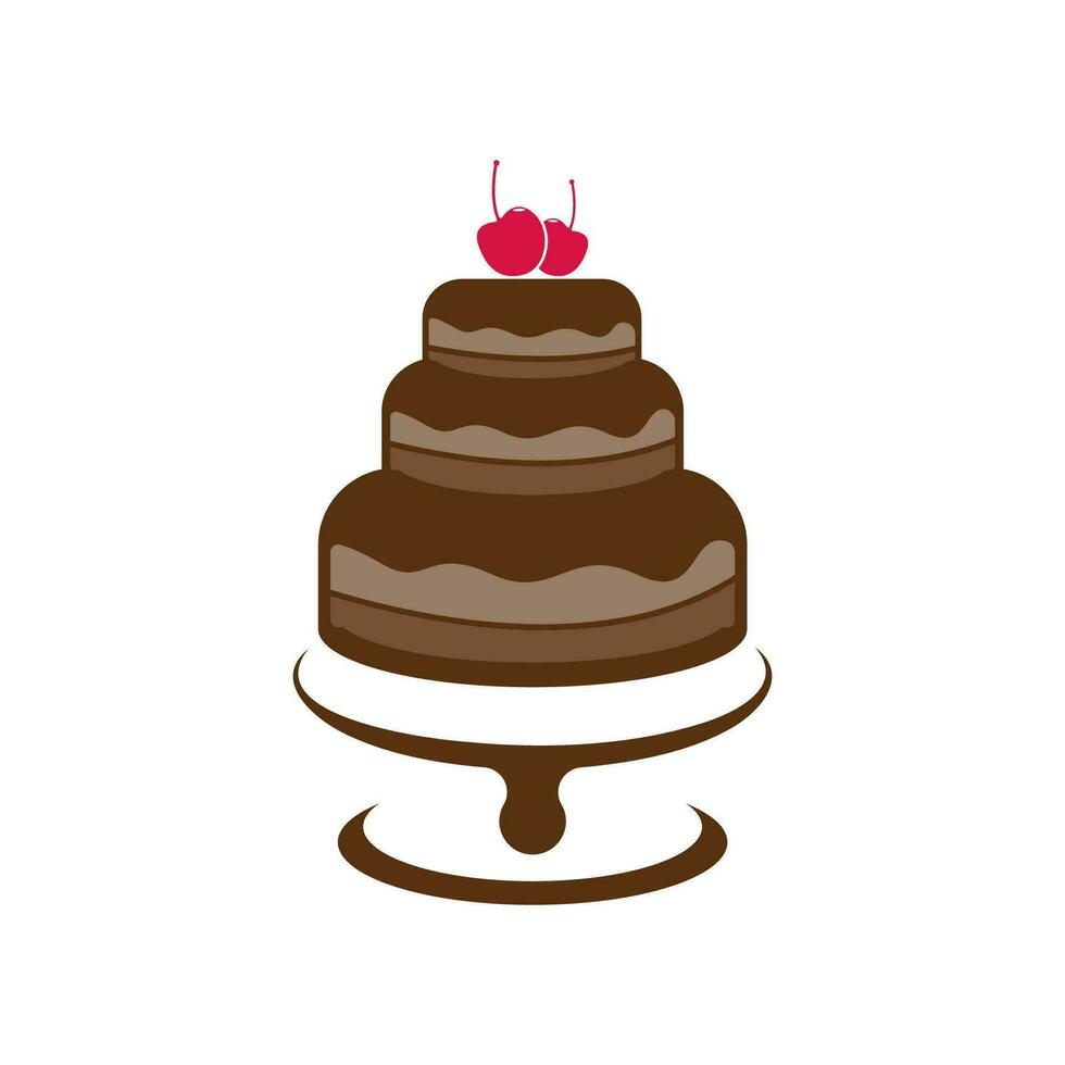 dolce torta modello logo design vettore illustrazione