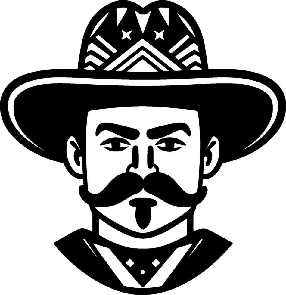 messicano - nero e bianca isolato icona - vettore illustrazione
