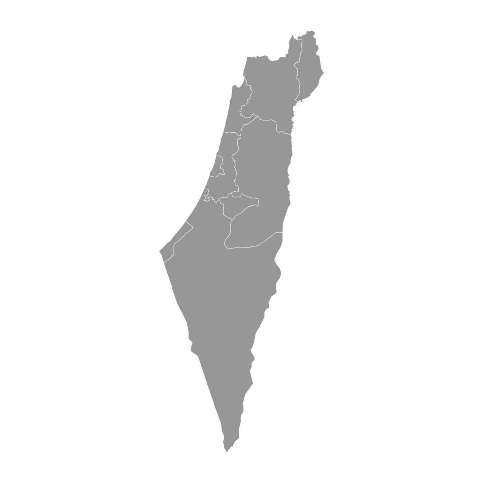 Israele carta geografica con amministrativo divisioni. vettore