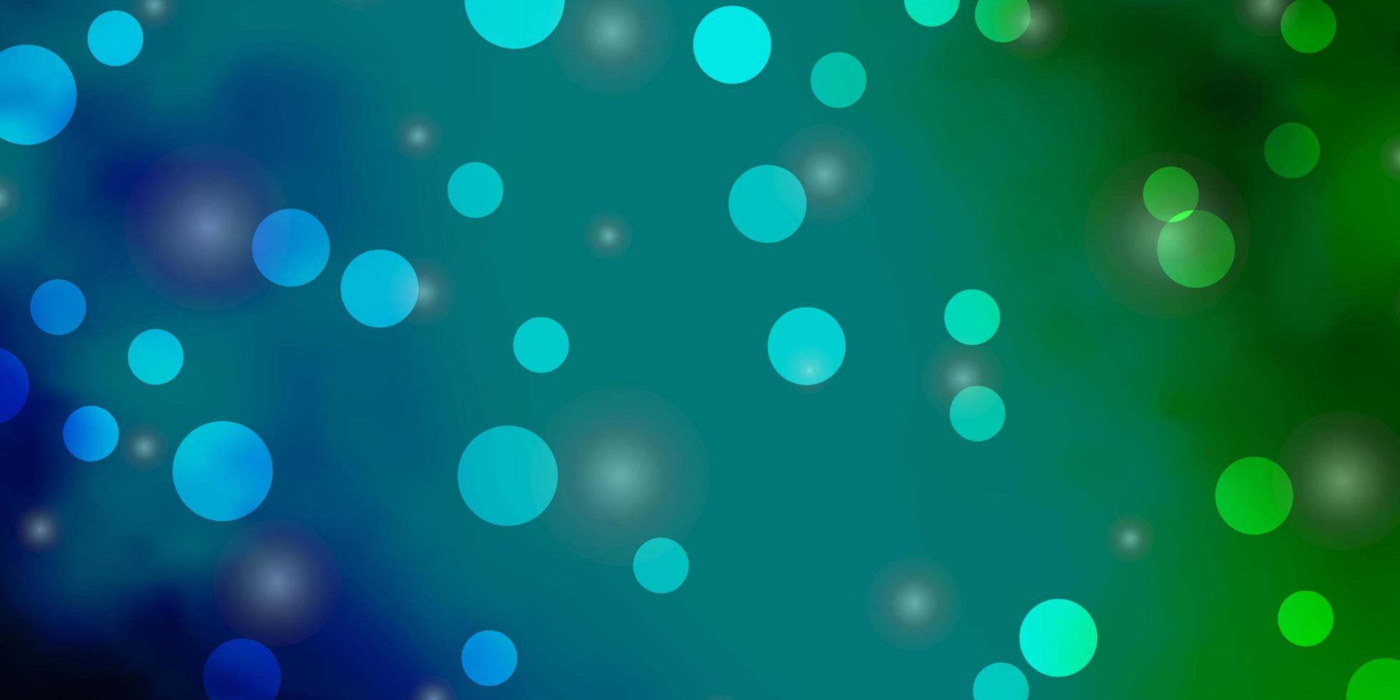 struttura di vettore blu chiaro, verde con cerchi, stelle.