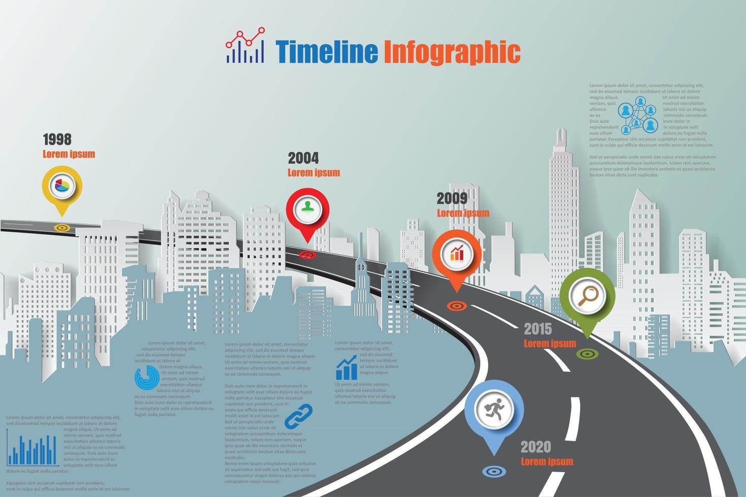 business roadmap timeline modello infografico illustrazione vettoriale