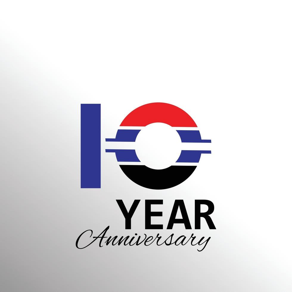 Modello di vettore del logo dell'anniversario di 10 anni