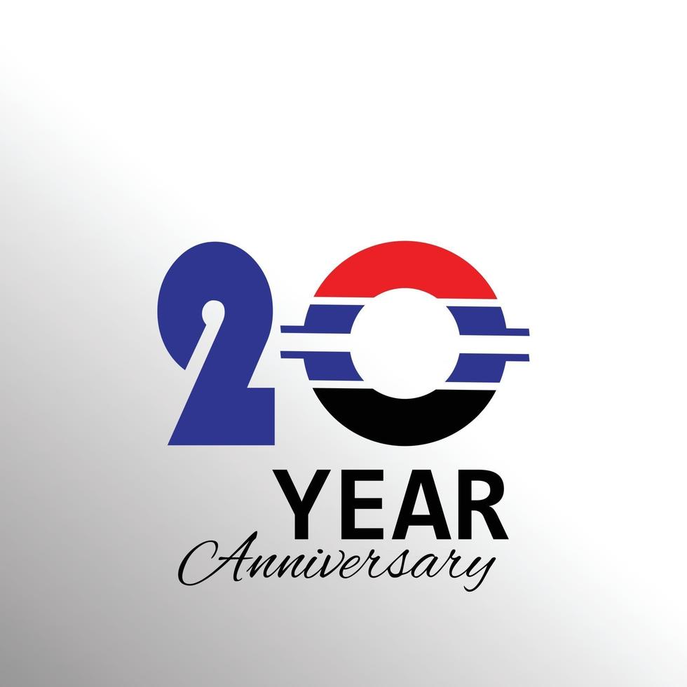 Modello di vettore del logo dell'anniversario di 20 anni