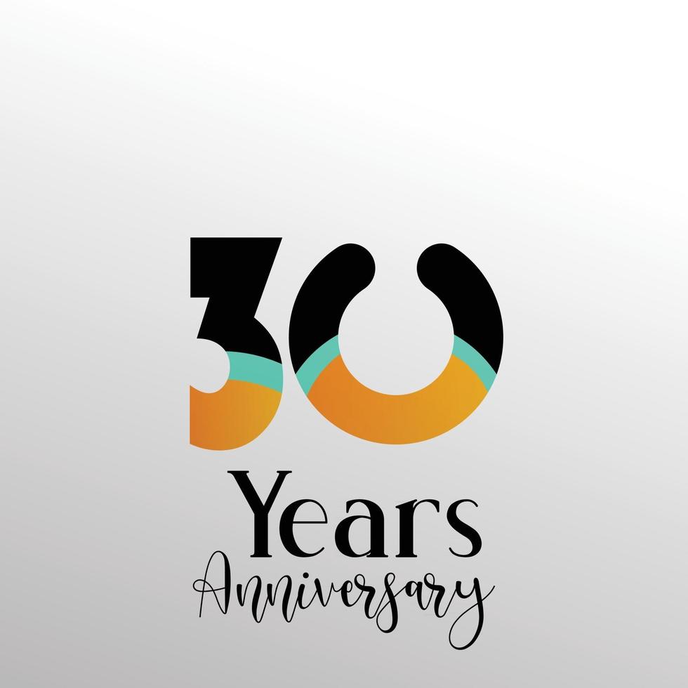 Vettore del logo dell'anniversario di 30 anni