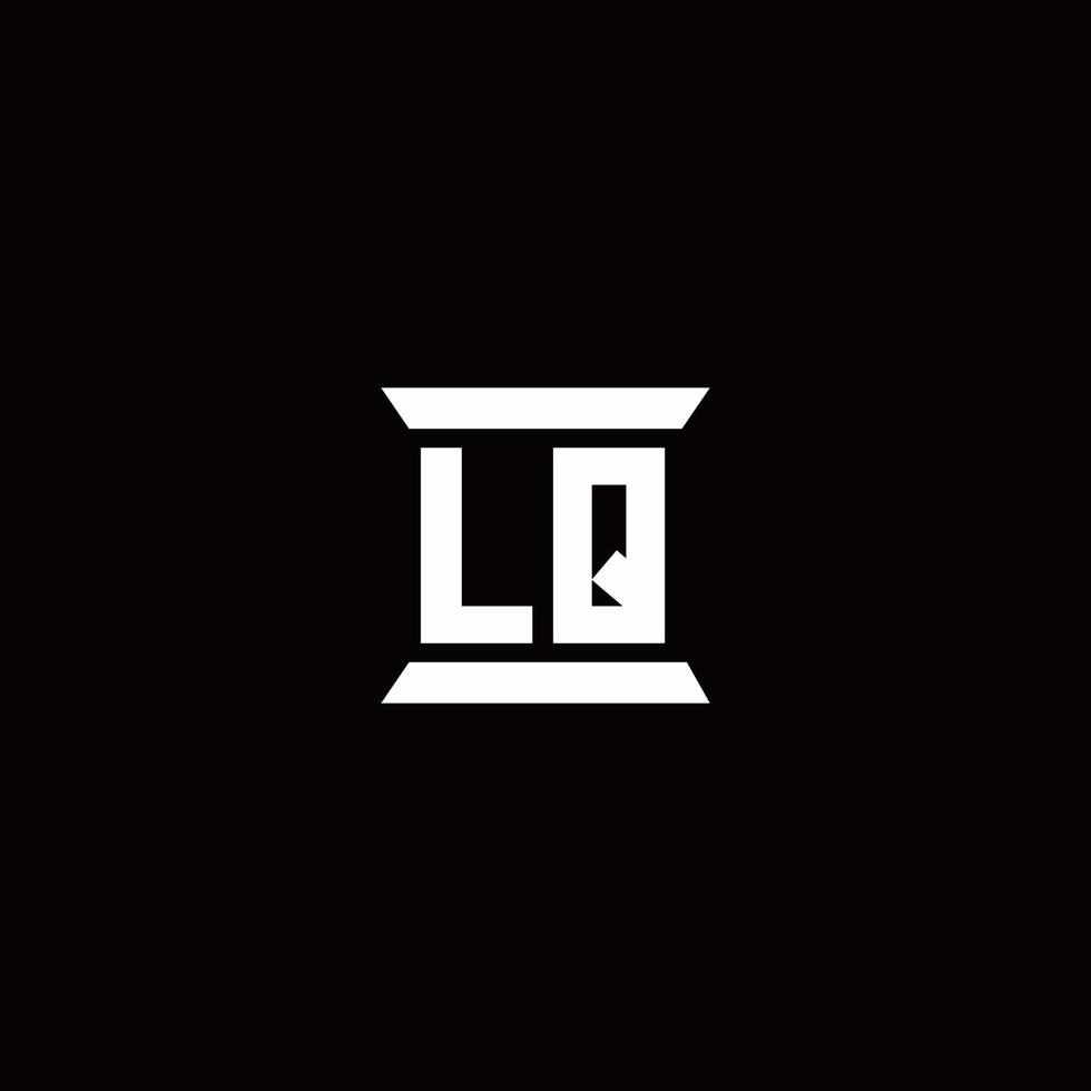 lq logo monogramma con modello di design a forma di pilastro vettore