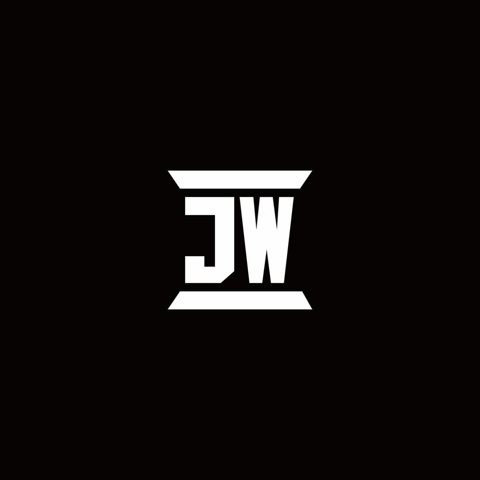jw logo monogramma con modello di design a forma di pilastro vettore
