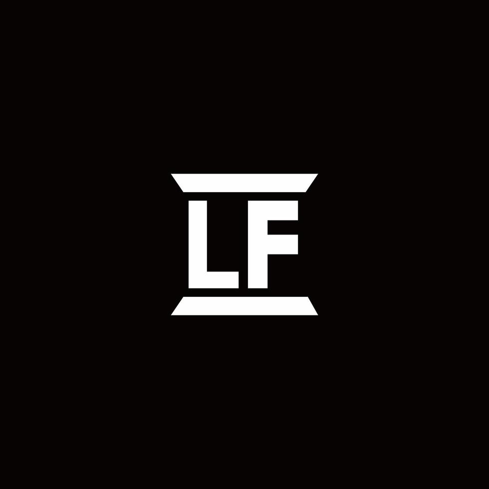 lf logo monogramma con modello di design a forma di pilastro vettore
