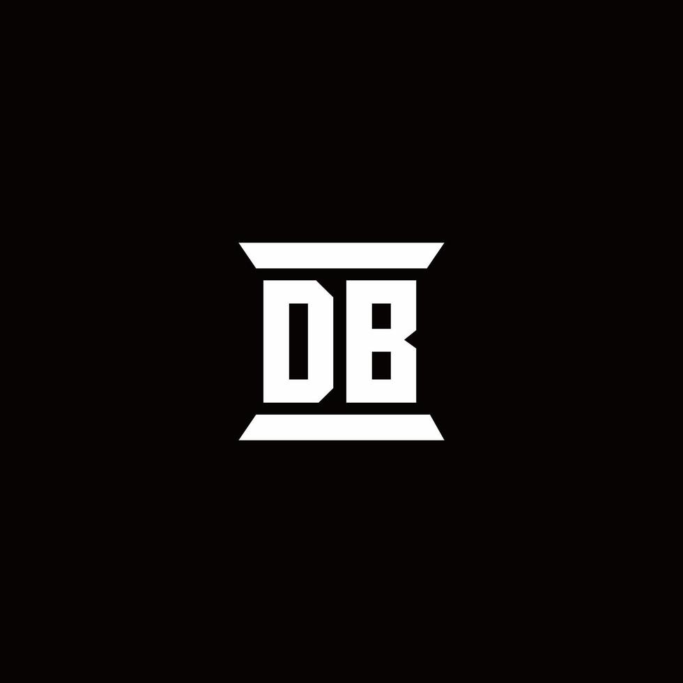 db logo monogramma con modello di design a forma di pilastro vettore