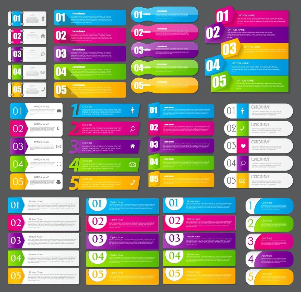 raccolta di modelli di infografica per illustrazione vettoriale aziendale