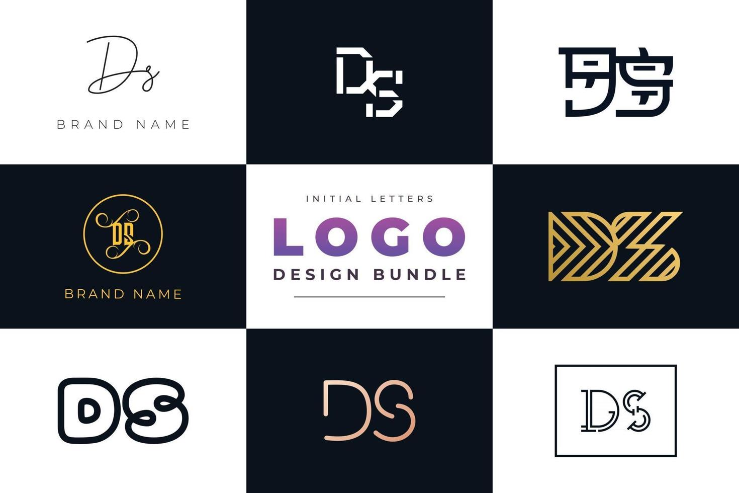 set di lettere iniziali di raccolta ds logo design. vettore