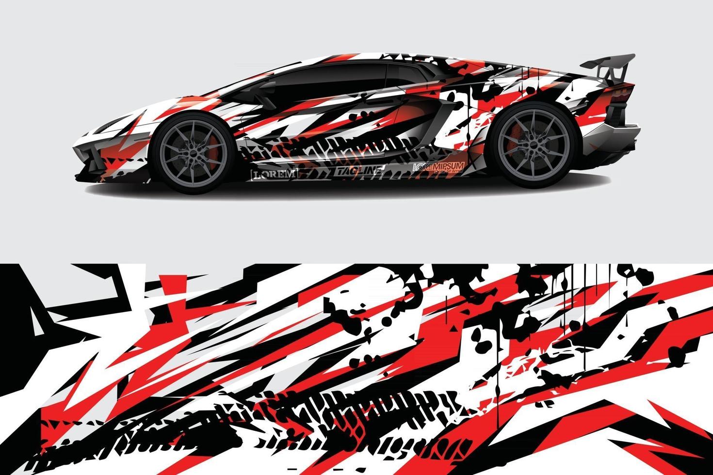 car wrap grafica da corsa sfondo astratto per avvolgere e adesivo in vinile vettore