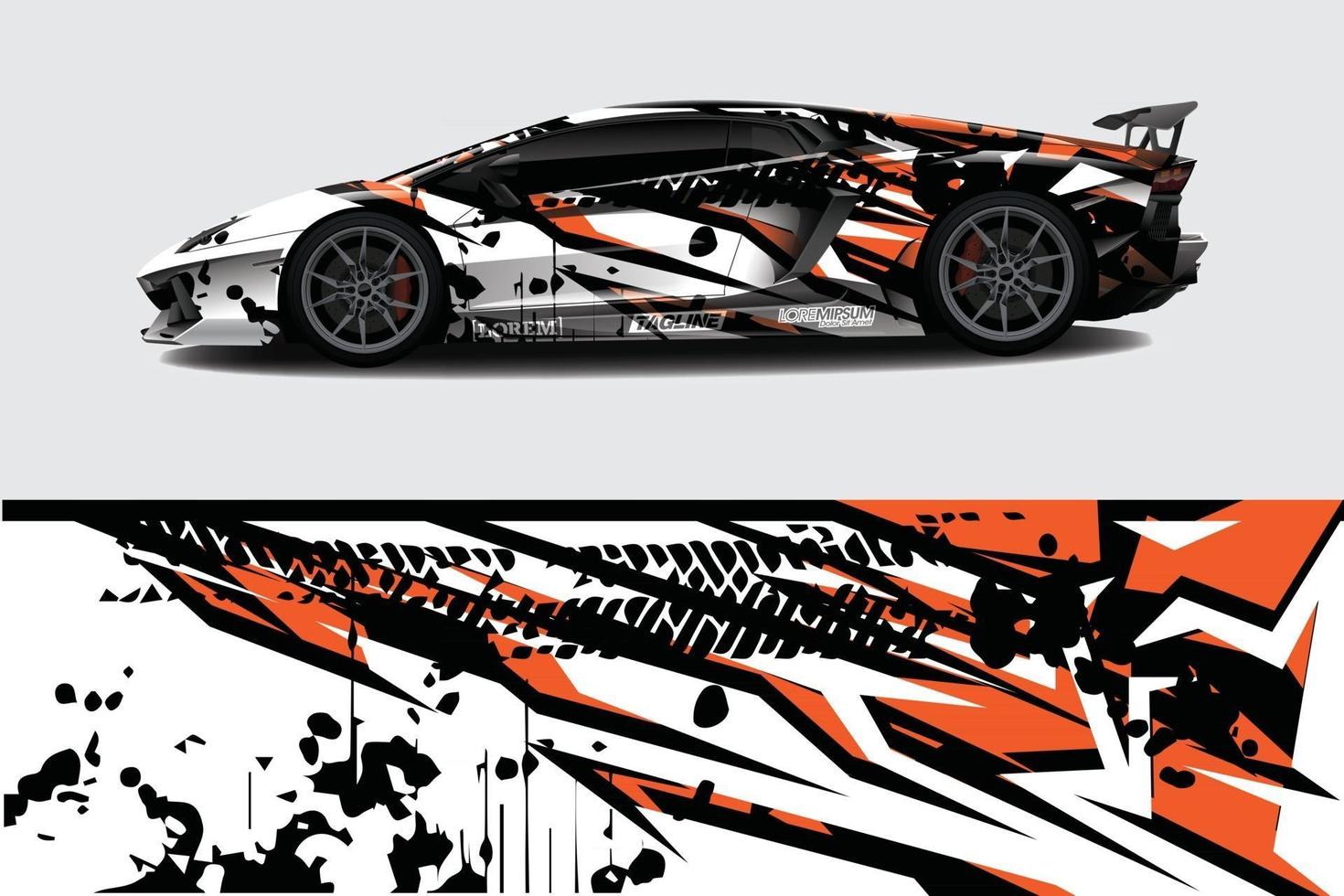 car wrap grafica da corsa sfondo astratto per avvolgere e adesivo in vinile vettore