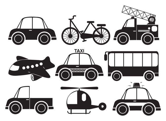 Diversi tipi di veicoli vettore