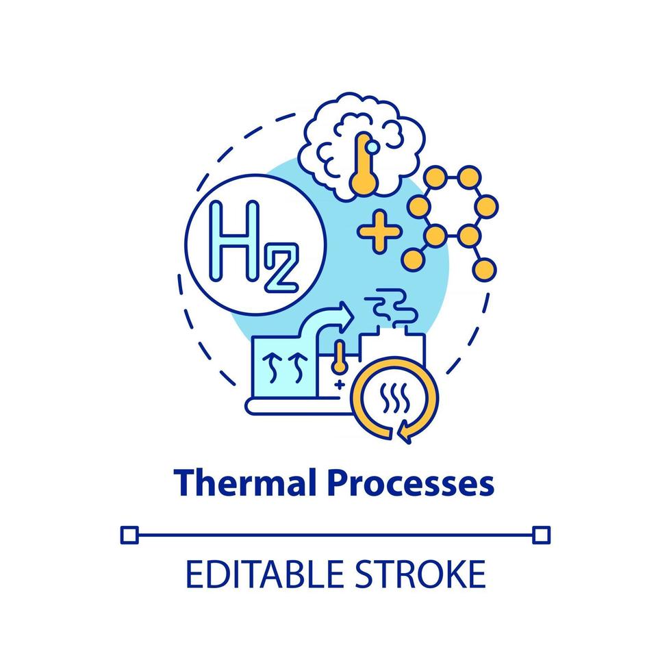 icona del concetto di processi termici vettore