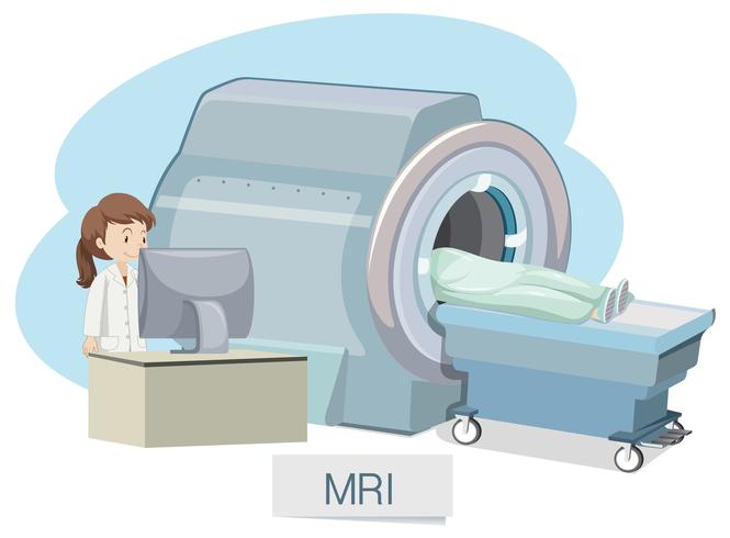 Scansione MRI su sfondo bianco vettore