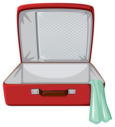 Sfondo bianco valigia rossa vettore